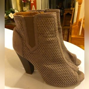 Cupid size 5 1/2 Tan Perforated Bootie’s